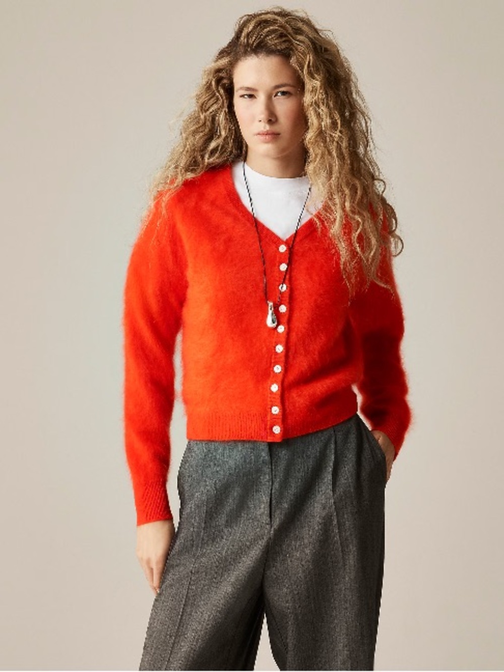 J.Crew Brushed cashmere relaxed-fit reversible cardigan CR136